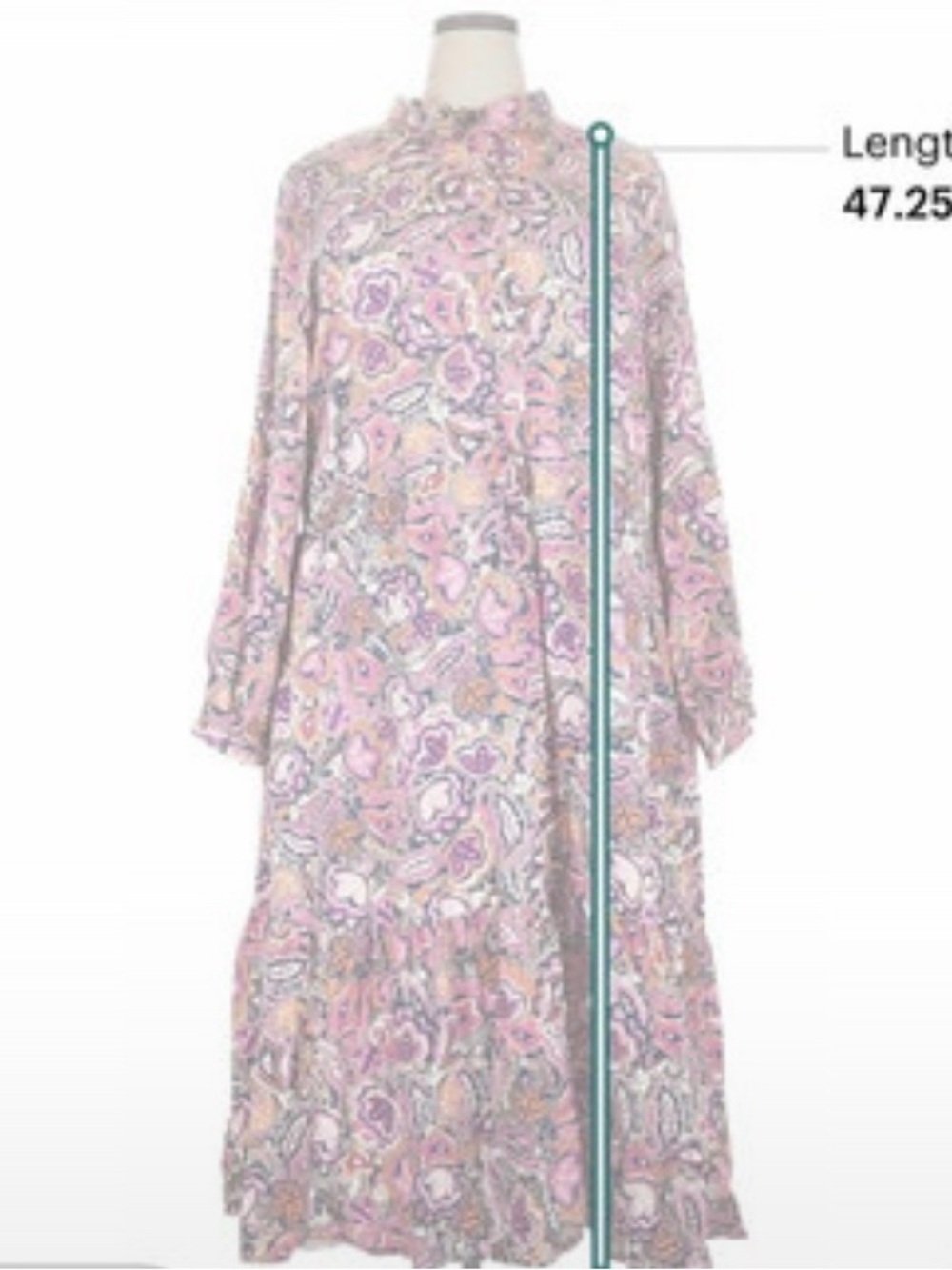 Pink Paisley Tiered Maxi Dress with pockets - Picture 3 of 4